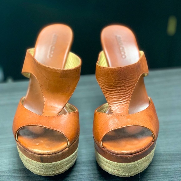 Jimmy Choo Brown Leather Wedge - Picture 5 of 5